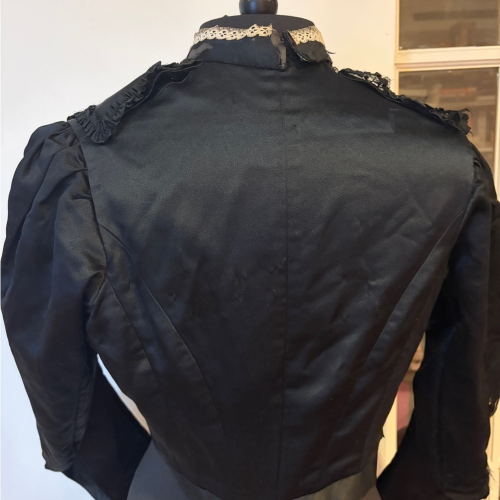 Vintage antique Edwardian 1800s Black Lace Women's Top - Picture 3 of 8